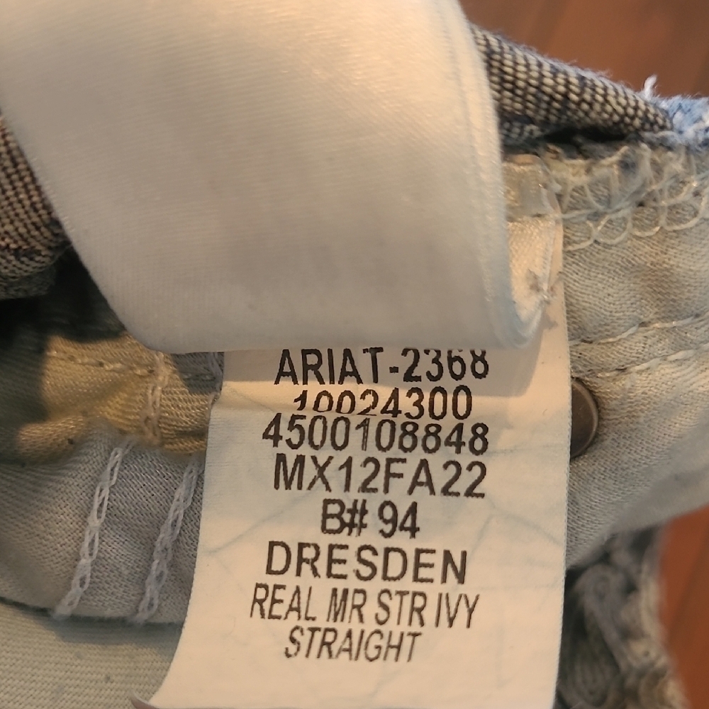 Ariat Blue Mr. Str Ivy Straight Leg Classic Jeans Suze 32R - Picture 10 of 11